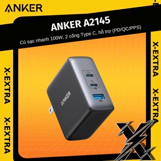 Củ Sạc Nhanh Anker A2145 (736) 100W, 2 cổng Type C, Hỗ trợ (PD/QC/PPS)