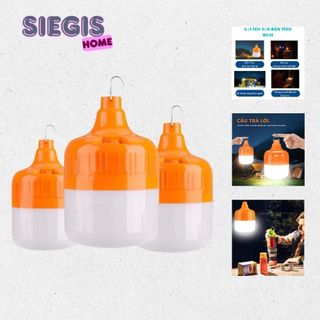  Bóng đèn led tích điện chống nước công suất lớn 100w 150w 200w siêu sáng có móc treo sạc tiện lợi 