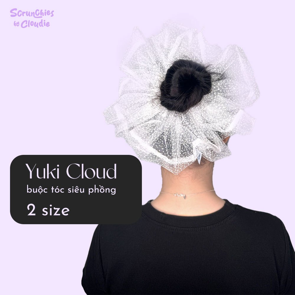 [SIÊU TO] Yuki XXL Scrunchies | Thun Buộc Tóc Hoa Tuyết Chun Buộc Tóc Thời Trang Noen 2025