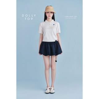 JOIE DES ROSES - Set áo polo tay ngắn thêu hoa Dolly Top và chân váy bí đính hoa Wave Skirt