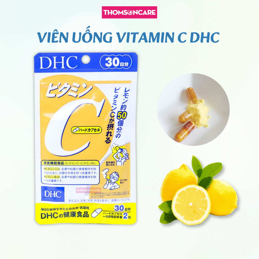 Vitamin C DHC -  Bổ sung vtm C sáng da từ bên trong, giảm thâm mụn cho nam nữ dậy thì Thomsoncare
