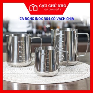  Ca inox 304 chia vạch định lượng – Dụng cụ pha chế cà phê trà sữa chuyên dụng CẬU CHỦ NHỎ 