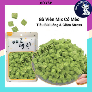 Gà Viên Mix Cỏ mèo sấy khô giảm stress và tiêu búi lông cho mèo