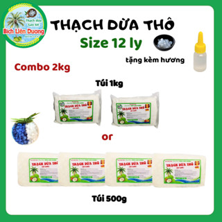  COMBO 2KG THẠCH DỪA THÔ ÉP KHÔ SIZE 12 LI TẶNG KÈM HƯƠNG_LOẠI TÚI 500GR 1KG 