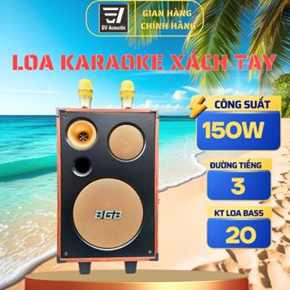 Loa Xách Tay Karaoke Bg-208 | Bass 20 | Công Suất 150W | 3 Đường Loa 3 Đường Tiếng | Thùng Gỗ Cao Cấp