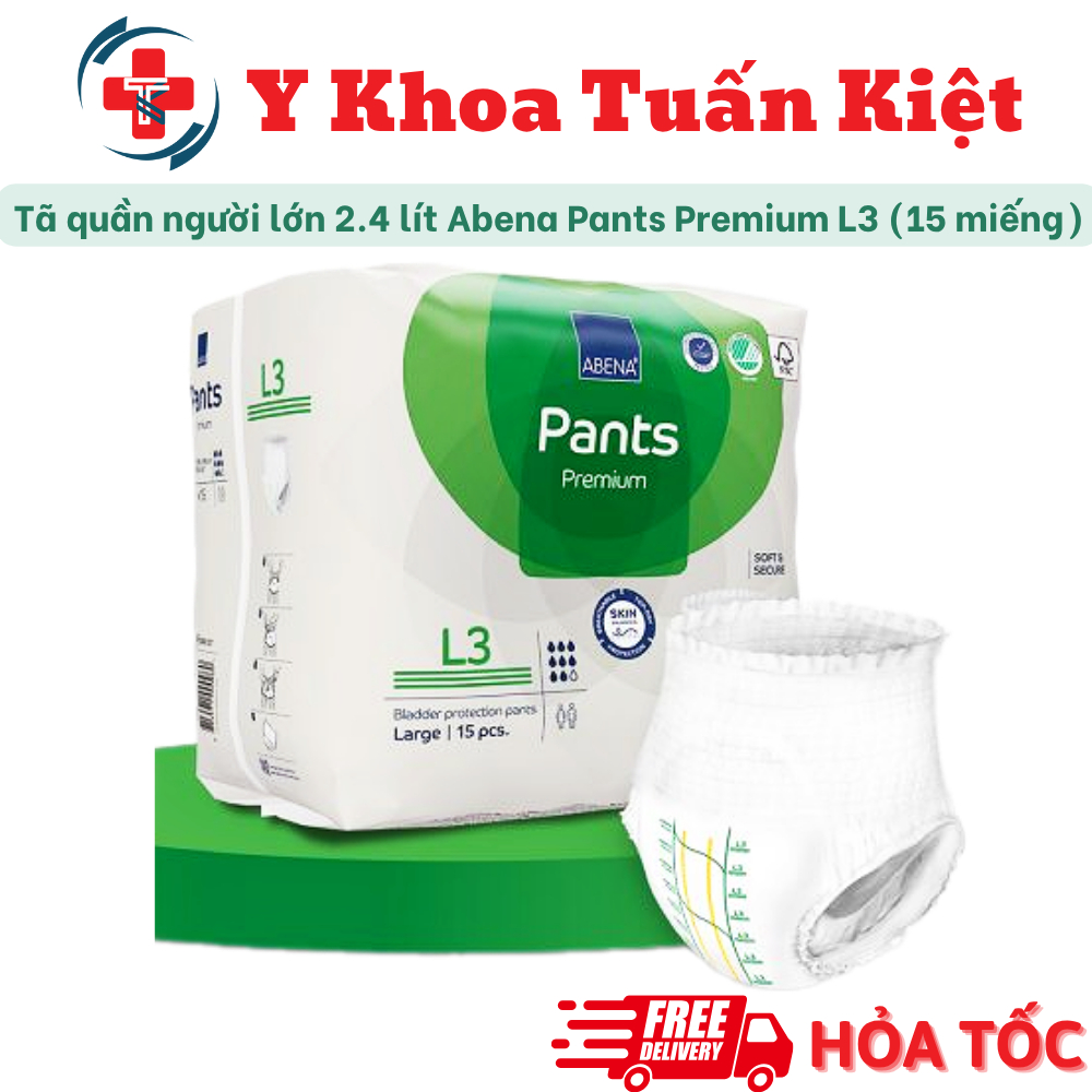 ✅ Bỉm, tã quần người lớn thấm hút 2.4 lít Abena Pants Premium (gói 15 miếng) - Nhâp khẩu Đan Mạch
