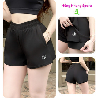 Quần short thể thao nữ 2 lớp, quần đùi tập gym, chạy bộ túi khóa co giãn 4 chiều mềm mịn Q05