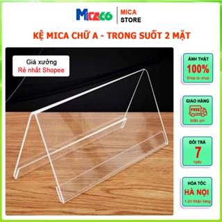 Bảng mica chữ A, Chữ V để bàn, Mica trong suốt 2 mặt, Có lớp màng bảo vệ chống trầy xước... Xuongnhuamica66
