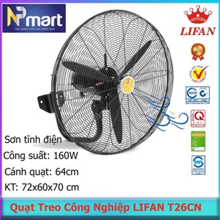 Quạt treo công nghiệp LIFAN T26CN 200W sử dụng nhà xưởng quán ăn cà phê
