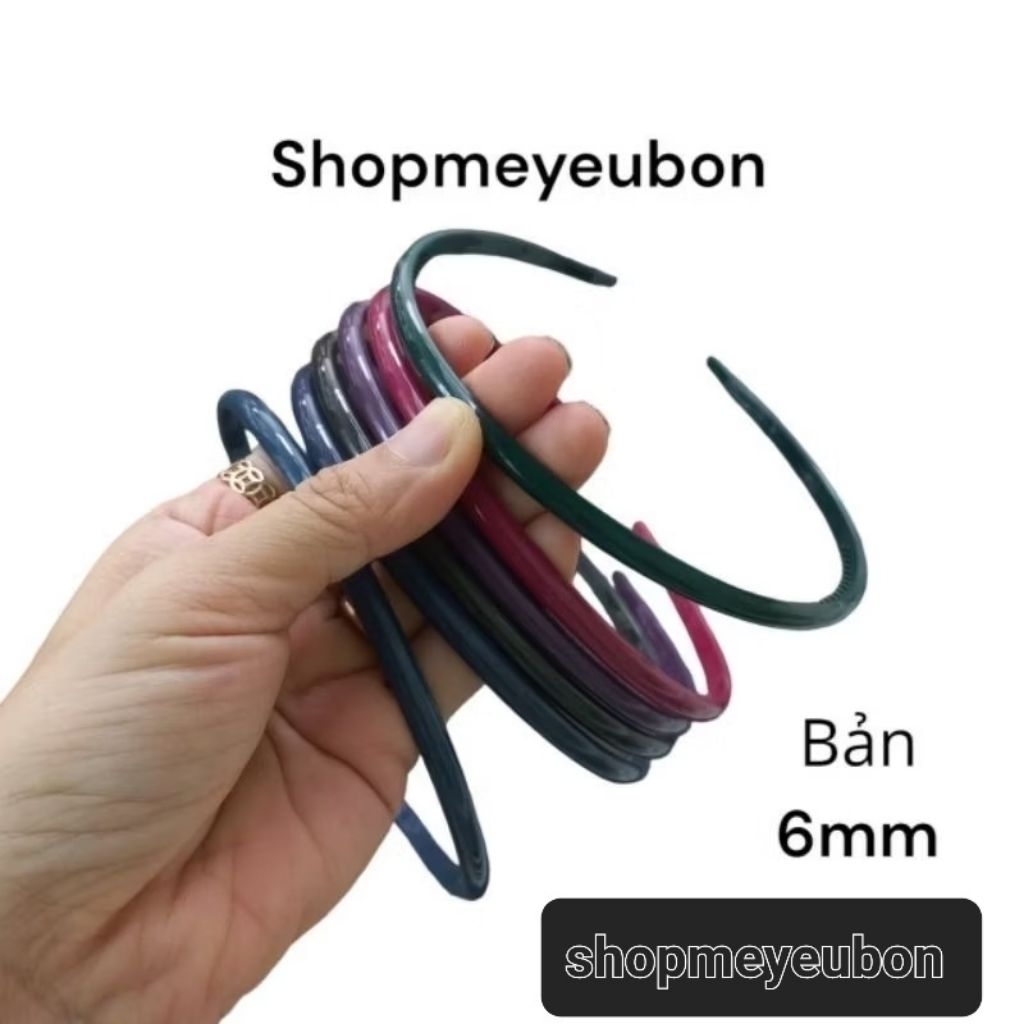 Combo 6 bờm cài tóc bản nhí màu đen (bản 6mm)