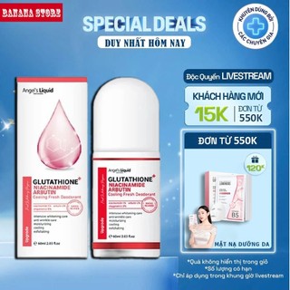  Lăn Nách Khử Thâm Dưỡng Trắng Mát Lạnh Angel's Liquid Glutathione + Niacinamide 60ml 