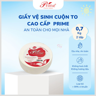 COMBO 10 Giấy Vệ Sinh PRIME Cuộn To 700G 2 Lớp Mềm Mại, Thấm Hút Tốt, Tan Nhanh Trong Nước, Chính Hãng Siêu Dai