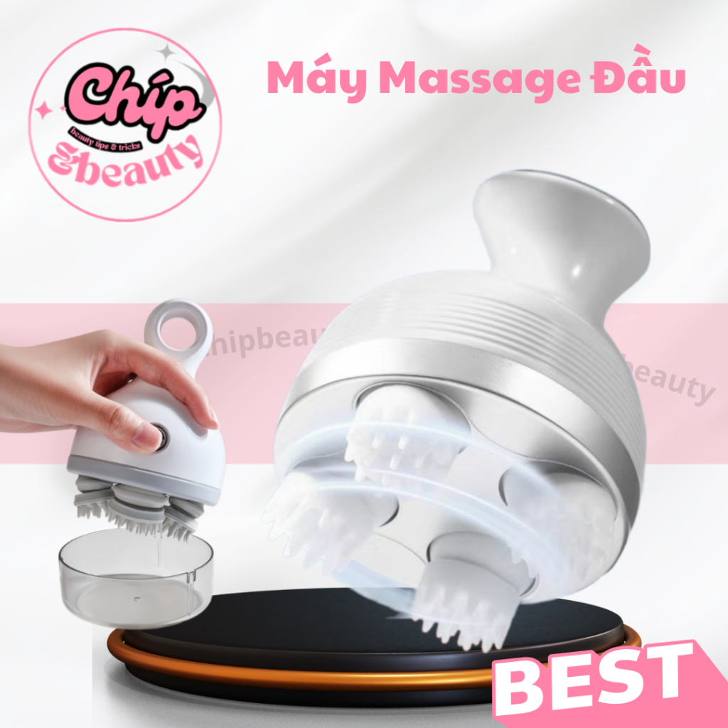 Máy Massage Đầu mini cầm tay 3 chế độ | Máy massage đầu 3D 4 đầu massage
