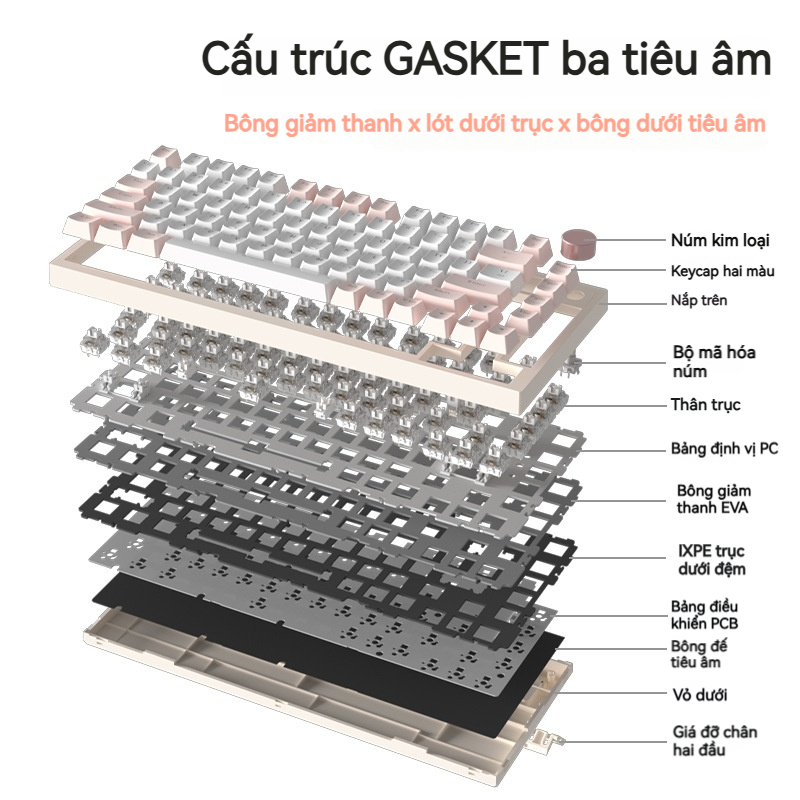 Bàn phím cơ gaming AK82 Không dây 2.4G/Bluetooth/có dây 87 phím 3 mode Hot-swap pin 5000mAh LED RGB cho máy tính/laptop | BigBuy360 - bigbuy360.vn