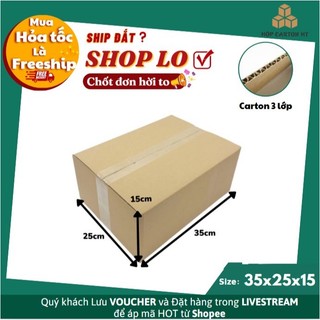 Combo 10 35x25x15 Hộp carton đóng hàng size lớn, thùng bìa giấy cod gói hàng tiện lợi