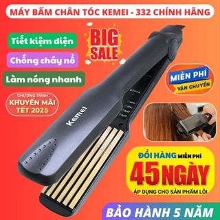 Máy bấm tóc kemei kemei 332 chuyên nghiệp, Máy làm tóc dập xù có 4 mức chỉnh nhiệt