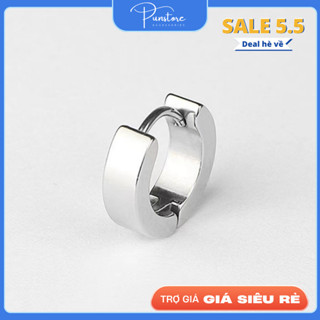  Khuyên Tai Nam Nữ Basic PUN Bạc Đen Đẹp Unisex Chất Liệu TiTan Không Gỉ  Hoa Tai Square 