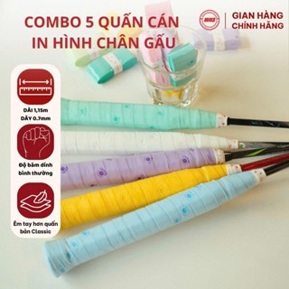 Combo 5 Quấn Cán MHKB In Hình Chân Gấu, Cuốn Cán Vợt Cầu Lông Chân Gấu Cute Đáng Yêu Êm Tay