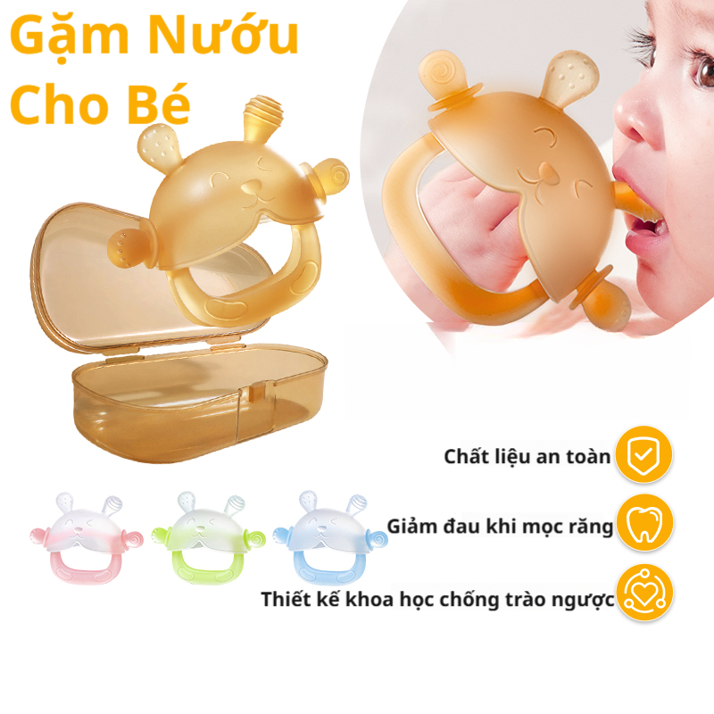 Gặm Nướu Cho Bé Xỏ Tay Hình Gấu, Đồ Chơi Gặm Nứu Silicone Dễ Thương Siêu Mềm An Toàn Cho Trẻ Sơ Sinh