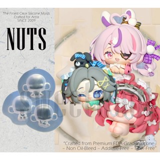  NUTS Khuôn silicone nặn đất sét mô hình tượng móc khóa quà tặng handmade không chay dầu dính rít 