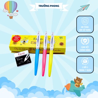 Bút Máy Luyện Viết Chữ Đẹp Eras E001 - Ngòi Mài Trơn Tặng 6 Ống Mực & 1 Ngòi Thay, Bé Tập Viết