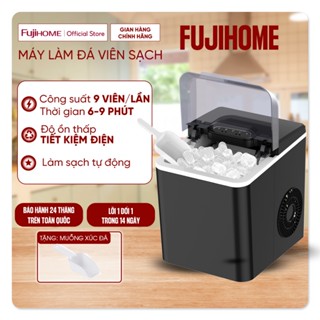 Máy làm đá viên sạch mini tự động Fujihome IM1218 Nhập Khẩu, công suất 9 viên đá/ lần siêu tốc 6-9 phút gia đình