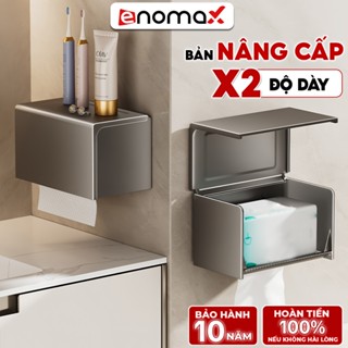 Hộp đựng giấy vệ sinh Enomax dán tường trong phòng tắm, chất liệu Nhôm hàng không cao cấp, Bảo Hành 10 Năm