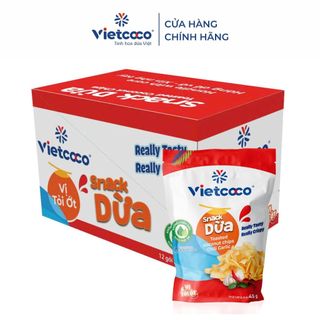 [THÙNG 12 TÚI] SNACK DỪA VỊ TỎI ỚT 45GR/ TÚI