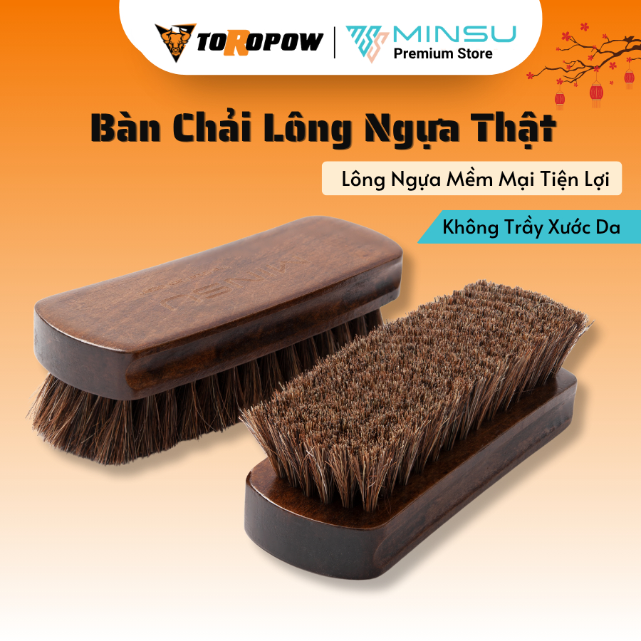 Bàn Chải Đánh Giày Lông Ngựa Cao Cấp M2414 Chuyên Dùng Vệ Sinh Giày Sneaker, Giày Da Lộn, Nubuck - Loại Lớn