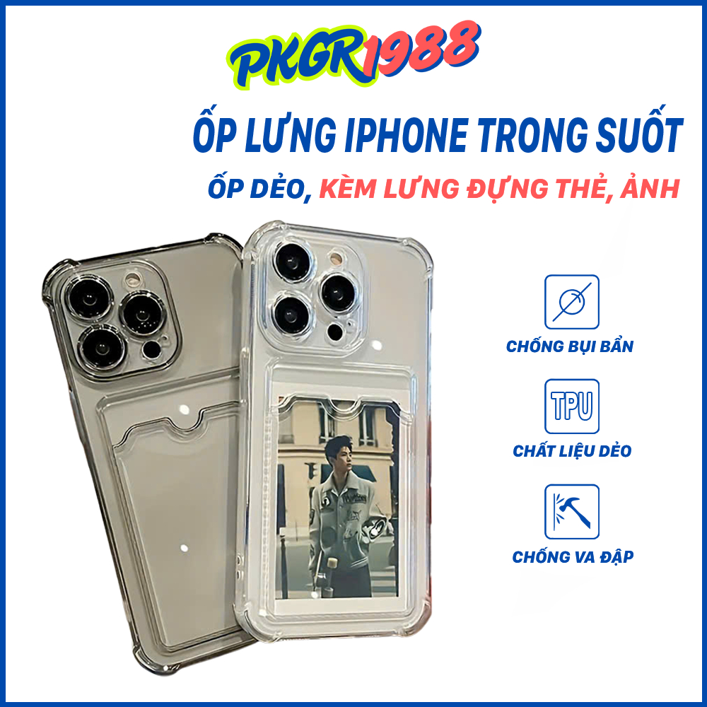 Ốp Lung iPhone Dẻo Nhám Độ và Ốp Kèm Ngăn Ví đựng thẻ ATM cho iPhone 6 đến 17 Pro Max KiNGBON