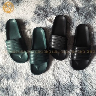 Dép đúc nam đen 4 vạch quai ngang đế bằng thời trang đi văn phòng sân vườn du lịch hàng Việt Nam