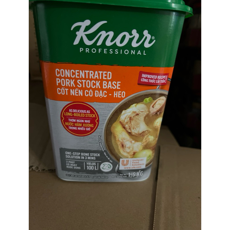 Súp nền heo knorr 1.5kg mẩu mới !(cốt nền heo cô đặc)