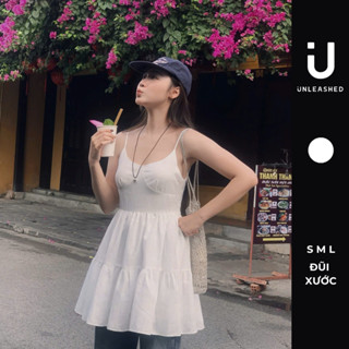 Đầm babydoll ngắn 2 dây 2 lớp có nút chỉnh độ dài dây váy Unleashedvn WILLOW babydoll cami dress