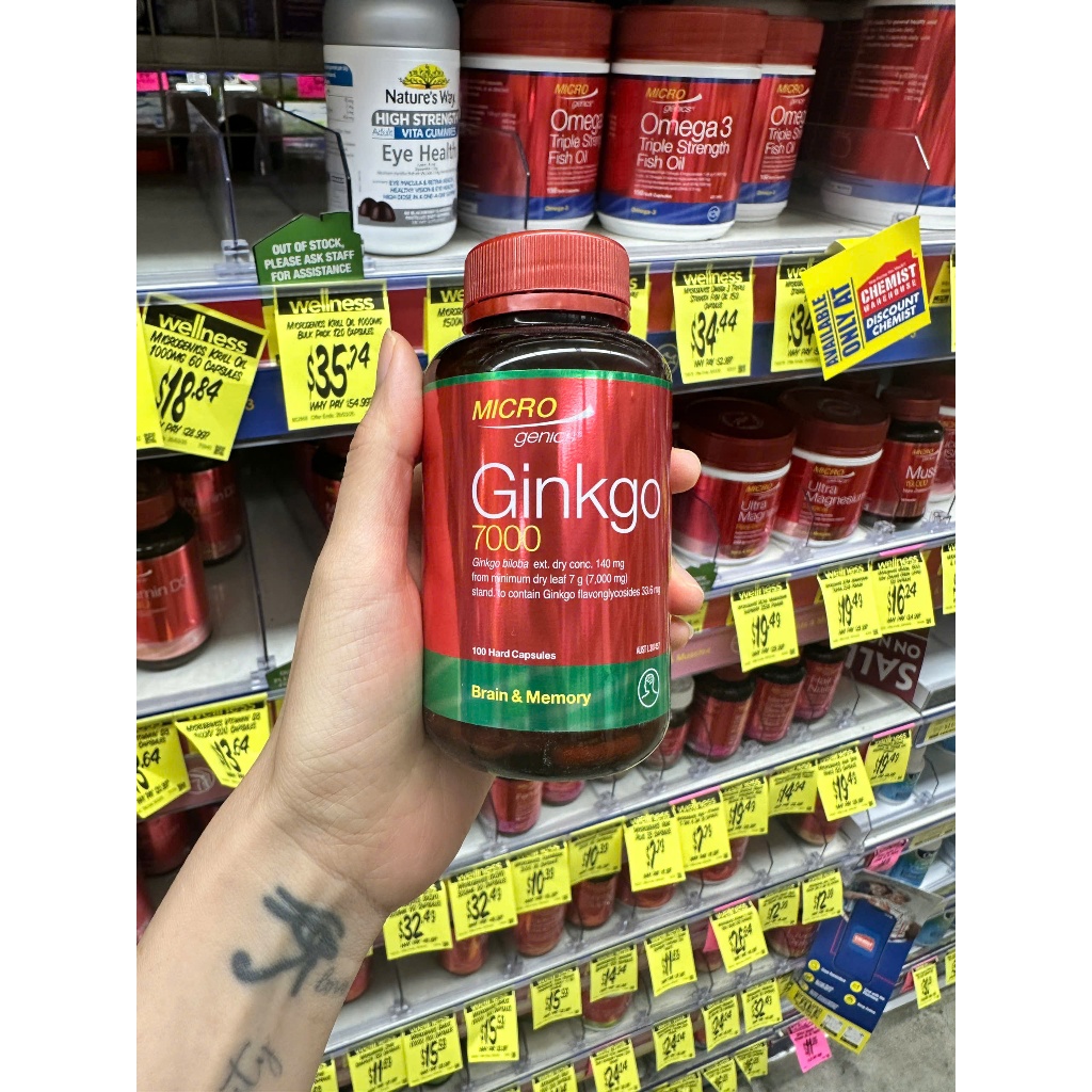 [HÀNG CHUẨN ÚC] Viên uống bổ não Microgenics Ginkgo 7000mg 100 viên