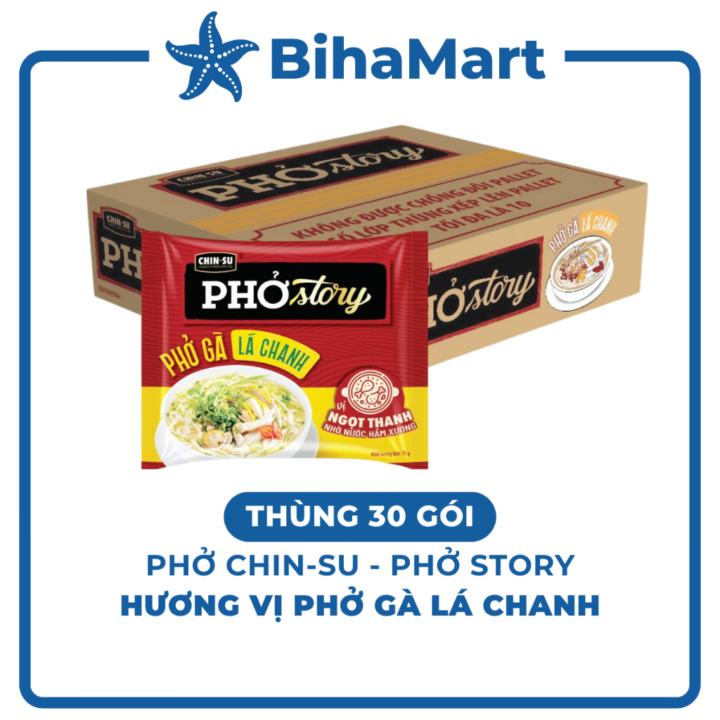 [THÙNG30GÓI] - MASAN - Chin-su phở Story (không thịt) hương vị Phở gà lá chanh, Phở gà Story, Phở Ch
