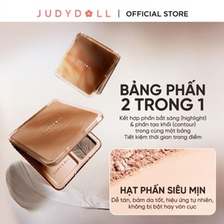   HANNAH OLALA  Combo 2 Phấn Bắt Sáng Tạo Khối 4 Ô JUDYDOLL Highlight Contour Palette 9g & Kem lót Makeup Base 30g 