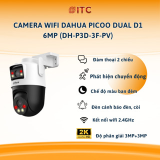  Camera Wifi Ngoài Trời Dahua 2 Mắt Kép P3D-6MP P5D-10MP ,Cảnh báo đèn chớp và còi hú Có màu đêm 