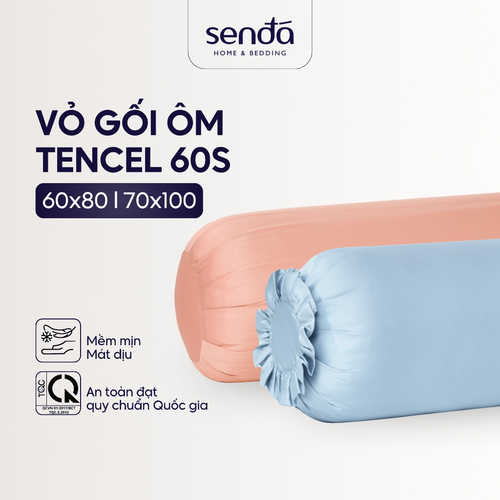 Vỏ gối ôm Sen Đá Home Bedding Lụa Tencel 70x100 35x100 60x80cm cao cấp trơn màu, bao áo gối ôm có dâ