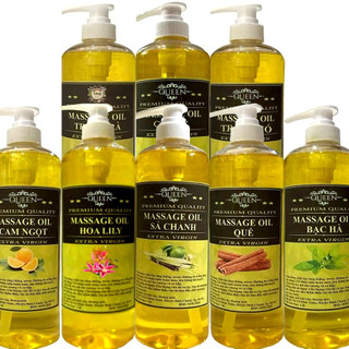 Dầu Massage Body QUEEN - Thiên nhiên 100% thích hợp dùng cho mọi loại da 500ML- 1 LÍT / VÒI NHẤN - Nhiều mùi tự chọn