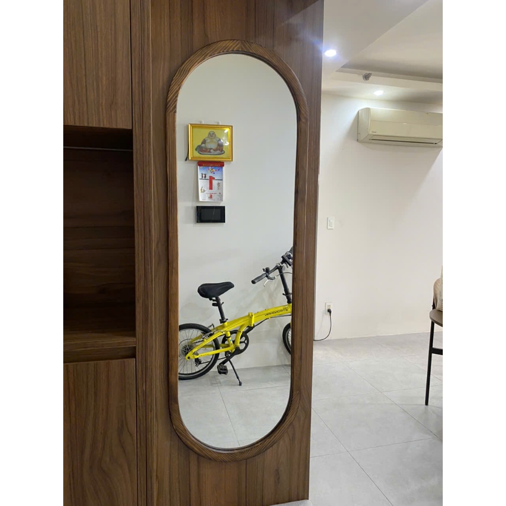 40x120cm Gương soi oval khung gỗ AAArealhome OVG