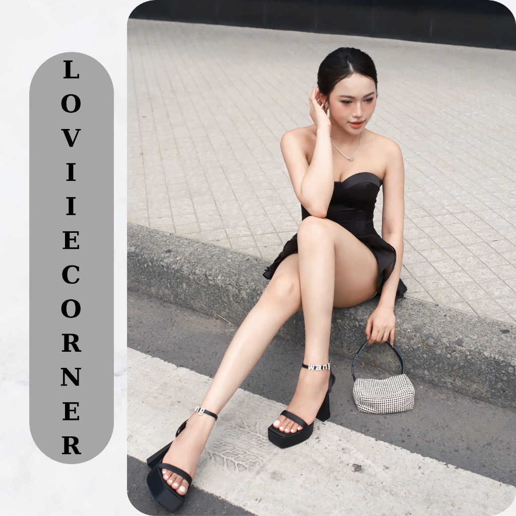 LOVIIECORNER GIÀY CAO GÓT CÔ DÂU - GIÀY CAO GÓT SANDAL ĐẾ ĐÚP 13CM PHONG CÁCH THỜI TRANG HIỆN ĐẠI G230506 - NG2602
