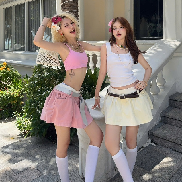 NAVIE - Chân váy Kaki 2 Lưng Helen Dáng Xòe Thời Trang Nữ | BigBuy360 - bigbuy360.vn