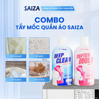 Bộ Tẩy Mốc Quần Áo SAIZA Làm Sạch Vết Ố Vàng, Vết Mốc, Thâm Kim, Vết Bẩn Dầu Mỡ, Giữ Nguyên Màu Vải