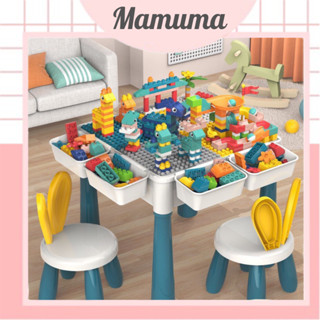 Bộ bàn ghế xếp hình lắp ghép đa năng kiêm bàn học cho bé tặng kèm túi đồ chơi lắp ráp xếp hình 110 chi tiết tư duy logic