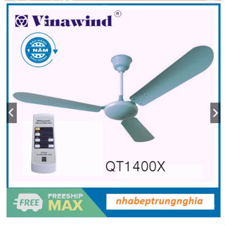 Quạt Trần 3 Cánh Nhôm Vinawind có điều khiển từ xa Điện Cơ Thống Nhất QT1400-X chính hãng