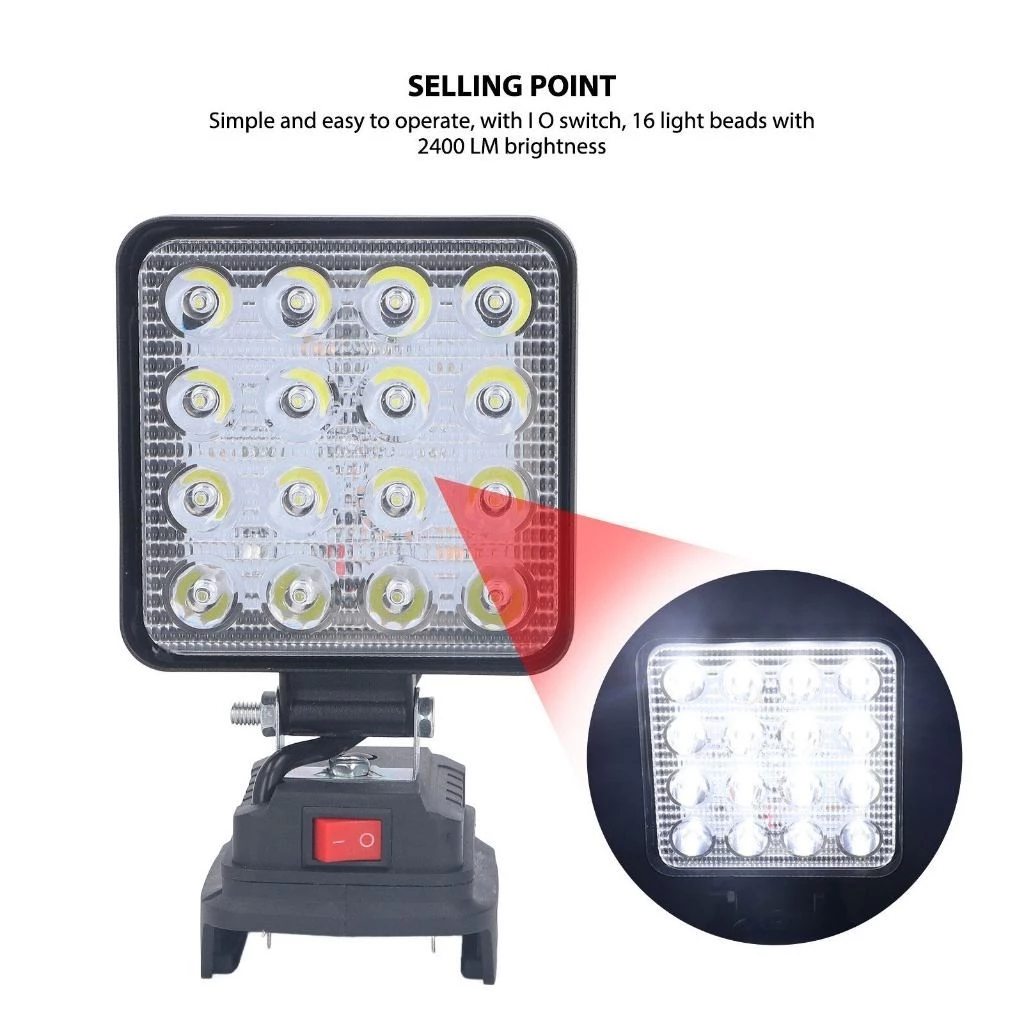Đèn pha led dùng pin công suất lớn,đèn tích điện Đèn pin led chiếu xa dùng chân pin Makita