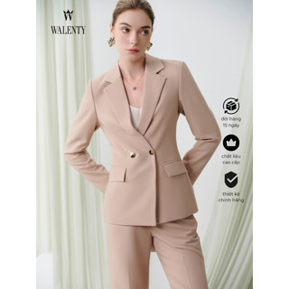 Set vest cao cấp dáng 2 khuy mix cùng quần đứng màu Beige, phong cách công sở, hiện đại - WALENTY