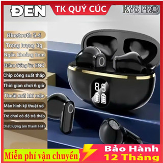 Tai Nghe bluetooth KY5 PRO / KY8 / X55 / KY9 M10 5 Màu Trong Suốt Với Màn Hình Kỹ Thuật Số Giảm Tiếng Ồn Tích Hợp mic