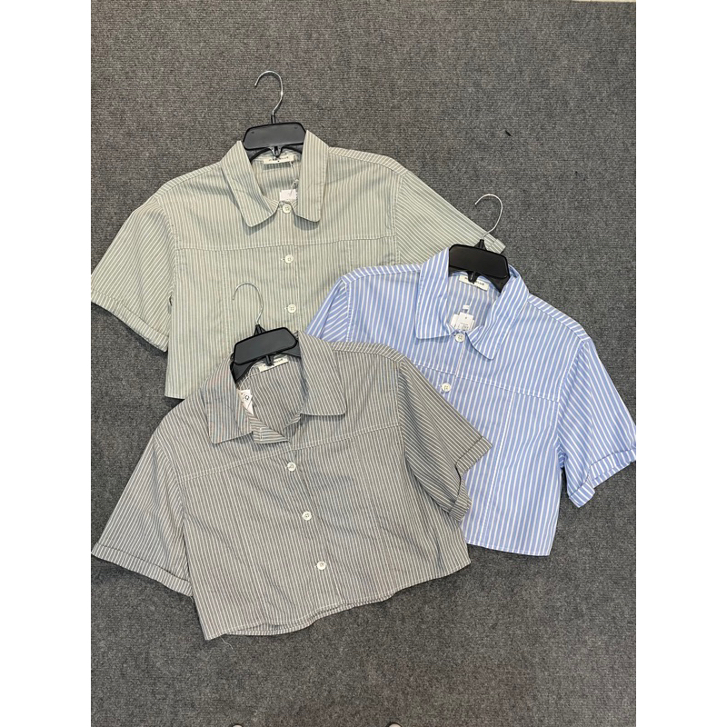 Áo sơmi Nữ tay ngắn form croptop The Blues N60 PVH