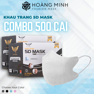 [5D Premium] Combo 500 cái Khẩu trang 5D Premium 4 lớp HM pro mask kháng khuẩn chống bụi mịn và chống tia UV